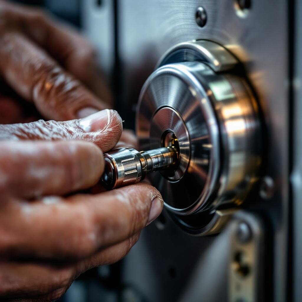 Serrurier professionnel en action