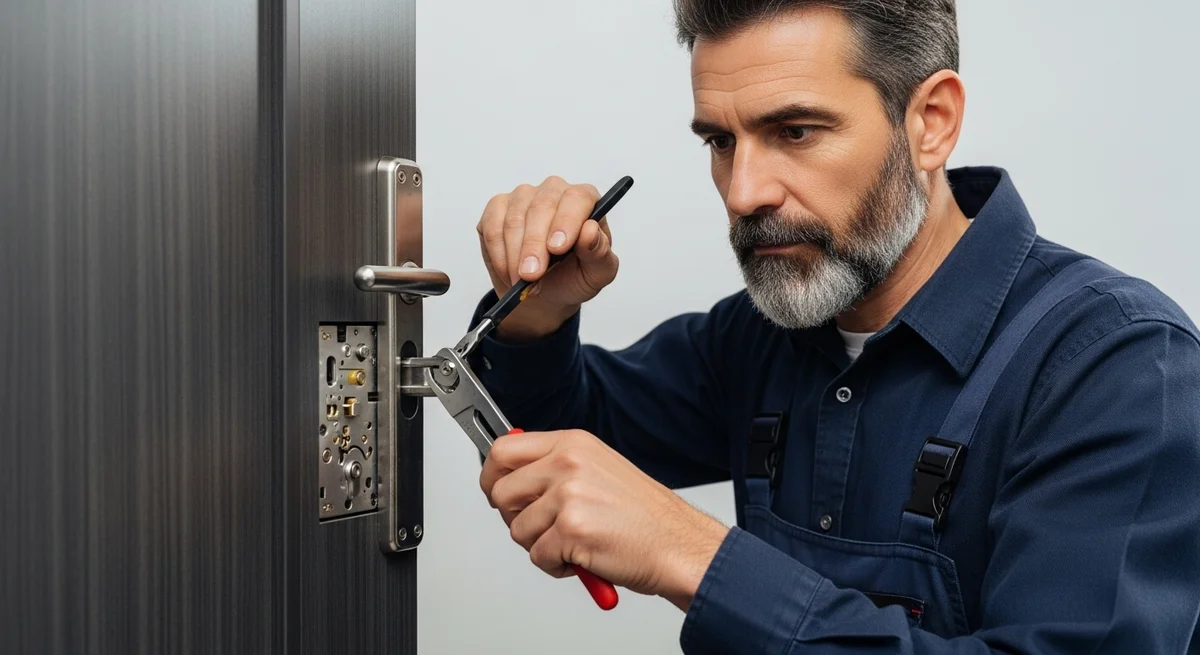 Artisan serrurier souriant